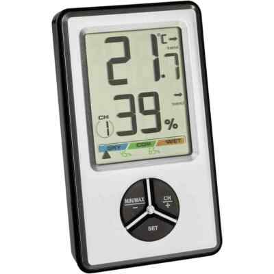 Thermo-Hygrometer digital silber Thermometer Temperatur+Luftfeuchtigkeit messen