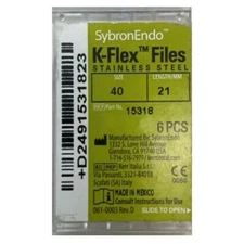 *6-Pieces* Kerr SybronEndo K-Flex Hand Files Size-40 Length-21mm 15318