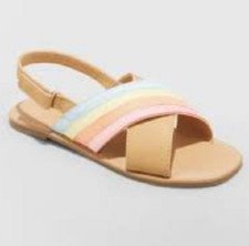 Cat  Jack Girls' Patrice Rainbow Ankle Strap Sandals Size 5
