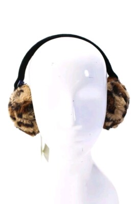 Hat Attack Accessories Women Animal Print Faux g29 Hat Attack Womens Faux Fur Leopard Print Ear Muffs Brown  main image 2