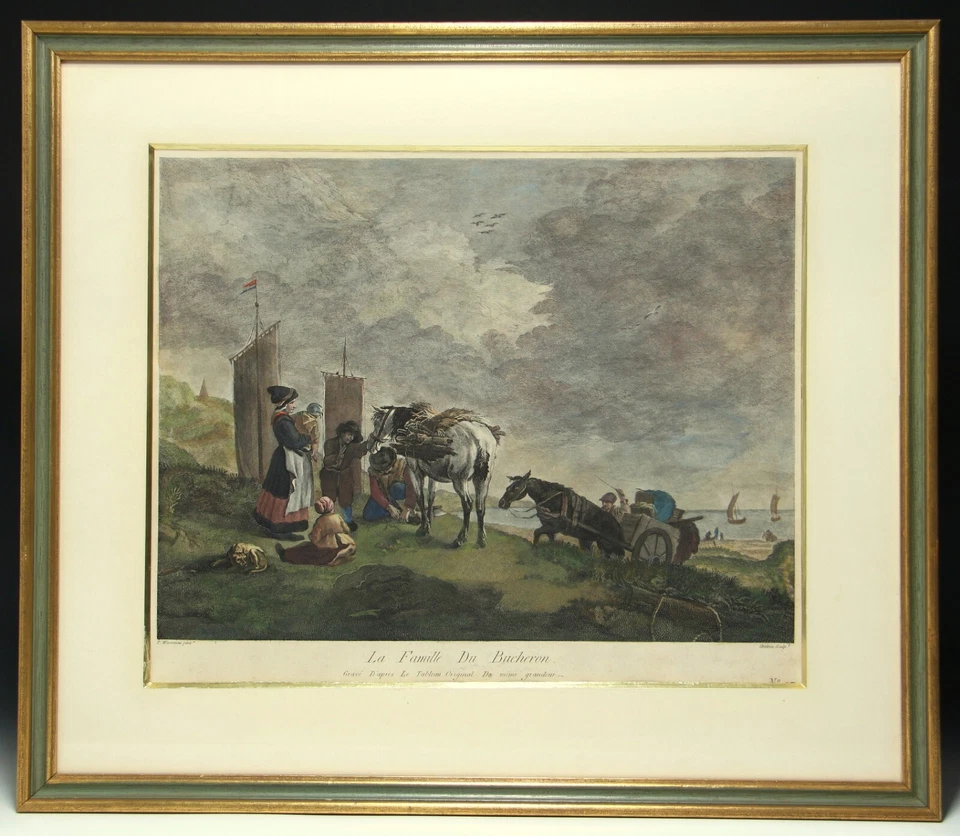 Wouwerman / Aveline Radierung LA FAMILLE DU BUCHERON - circa 1760 - Bild 2 von 4