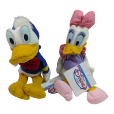 Disney Donald and Daisy Duck Beanie Bean Bag Plush Retired Stitched Eyes Variant