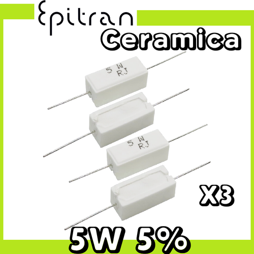 Resistori Ceramica 5W 6.8 Ohm - Confezione Da 10 Pezzi, Assiali, Bianchi - Foto 2