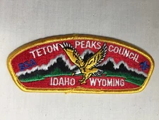 Teton peaks Council fully embroidered plastic back BSA CSP Patch