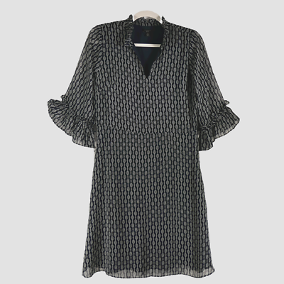 ann taylor blue and white dress 90's Ann Taylor Blue Floral Silk Dress[M]