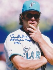 RENE LACHEMANN  FLORIDA MARLINS 1ST MARLINS MANAGER 1993  ACTION SIGNED 8x10