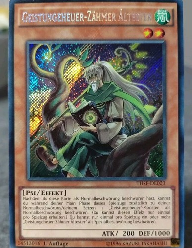3x GEISTUNGEHEUER-ZÄHMER ÄLTESTER - THSF-DE023 Secret Rare / 1. Auflage Exc Set - Bild 2 von 2