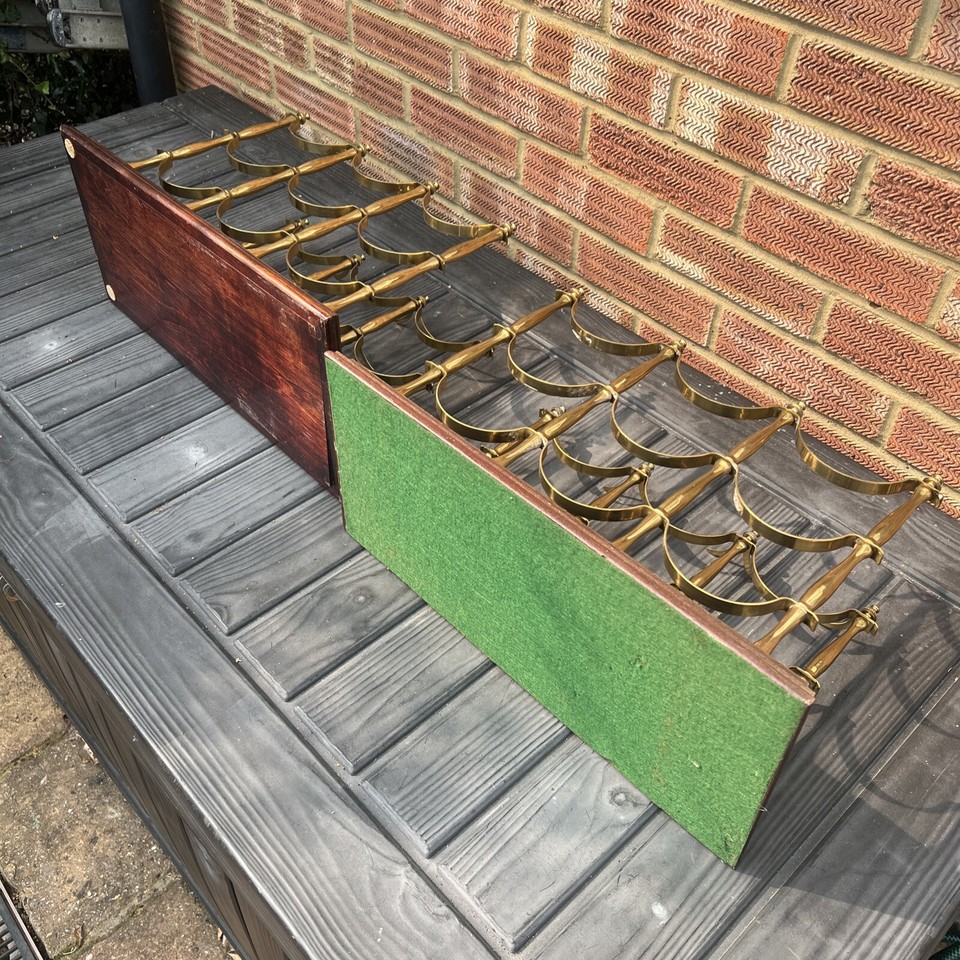 Pair Of Wine Racks For Sideboard / Display Table In Brass & Mahogany eBay