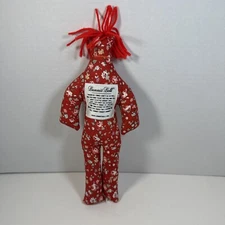 Dammit Doll 12" plush stuffed frustration doll, red with floral pattern, retired