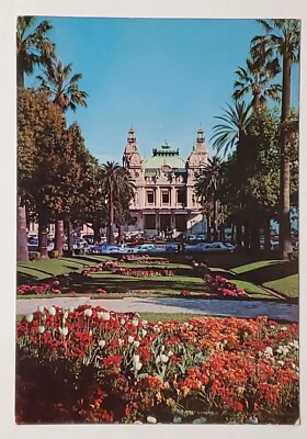 Postcard Monte Carlo Le Casino Facade Jardins Monaco Posted 1968 Writing Stamped