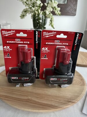 For Milwauke 48-11-2460 M12 REDLITHIUM XC 6.0 Extended Capacity Battery 2 PCS