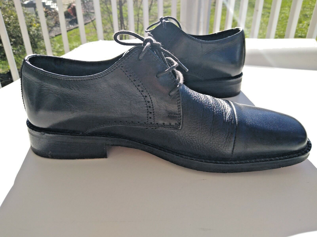 Steeple Gate Men\'s Dress Shoes Made In Italy Size 10.5 Vero Cuoio Leather Paul Fredrick Vero Cuoio Italian All Leather Stitched Sole  main image 3