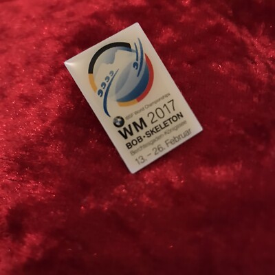 BMW IBSF World Championships Bob Skeleton Pin Germany WM 2017 Königssee Rare