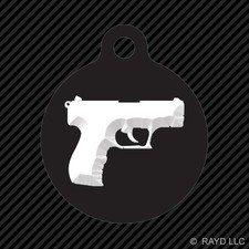 Walther P22 Keychain Round with Tab dog engraved many colors p 22 deuce deuce