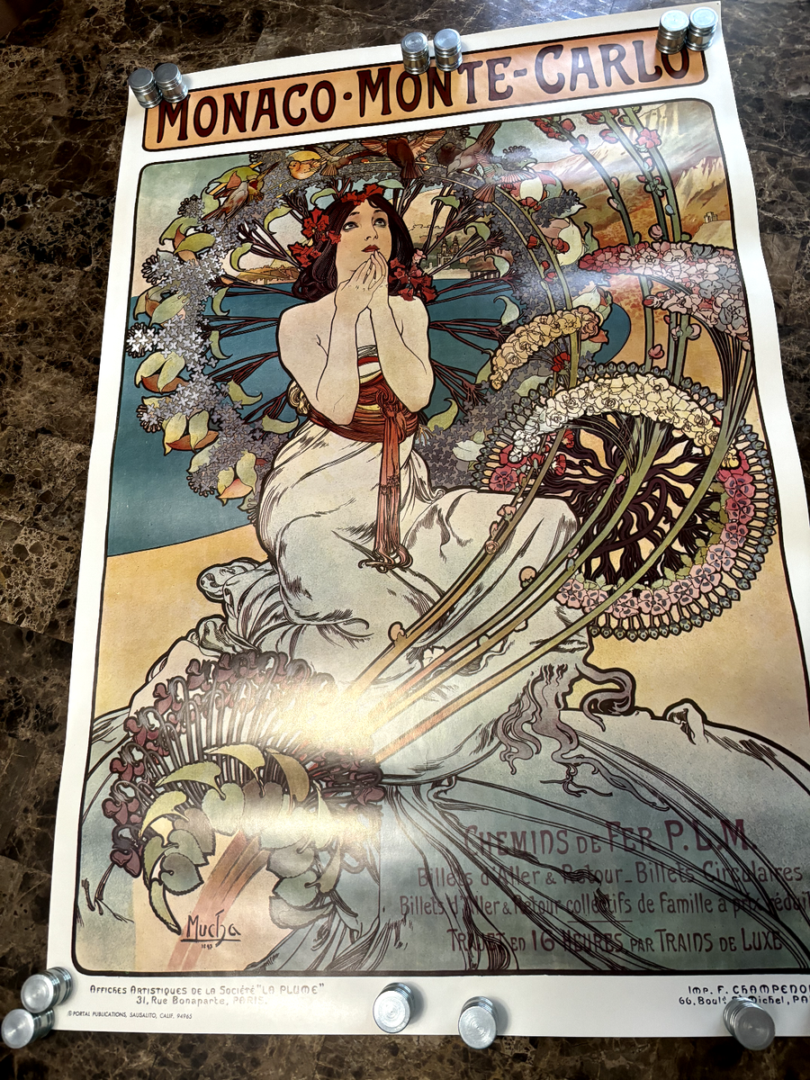 MUCHA Monaco Monte Carlo- Portal Pub Art Nouveau Vintage Poster