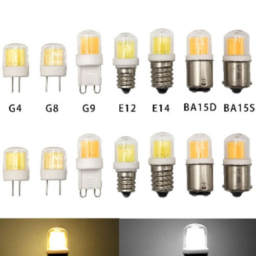 Mini ampoule DEL COB 5W gradable G4 G8 G9 E11 E12 E14 BA15S BA15D lampe lumineuse - Photo 1 sur 20