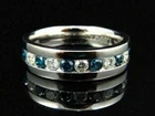 Men's 14k White Gold Over 2Ct Round Lab-Created Blue Diamond Wedding Band Ring