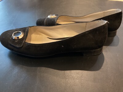 Fratelli Rossetti women's black suede flat shoes - US 8M/ EU