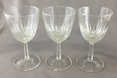 Set of 3 Luminarc Diamant Cristal D'Arques 5 3/4'' Wine Claret Crystal Glasses