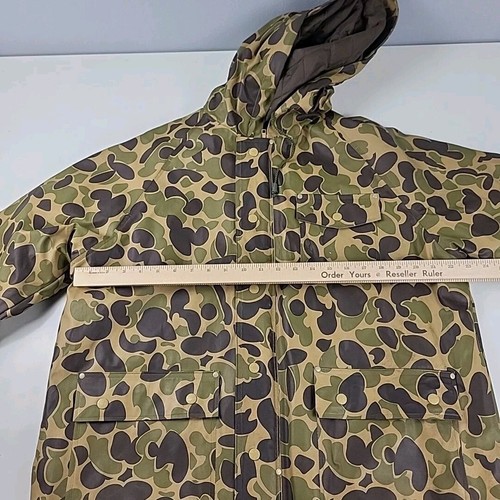Stearns Dry Wear Jacket Mens Size M Camouflage Snap Button Hooded Waterproof - Picture 5 of 6