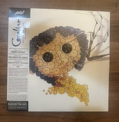 IN HAND!! Coraline Soundtrack 15th Anniversary Mondo Black Button Disc Vinyl