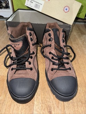 Converse All Star Boots Chunk Lugger Leather Brown Black Size 6 New
