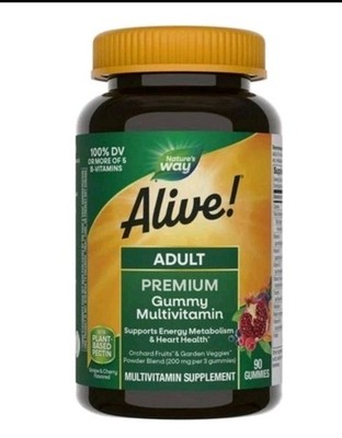 Natures Way Alive! Gummy Multivitamins, Adult Daily Vitamins, 90 Count SEEPICS 