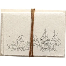 Handmade Seeded Plantable Note Cards with Envelopes Set of 6 Wildflowers