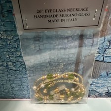 Rare Murano Glass Bead 26  Eyeglass Necklace Reading Glasses Holder Made In Italy