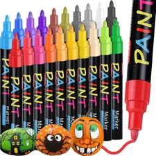 Paint Pens Paint Markers, 20 Colors Oil-Based Waterproof Marker Pen Set, Never F