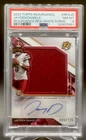 JAYDEN DANIELS 2024 Topps Resurgence Rookie Patch Auto White Surge /125 PSA 8
