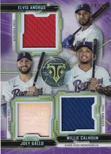 2020 Topps Triple Threads Andrus Gallo Calhoun Triple Combo Relics /27