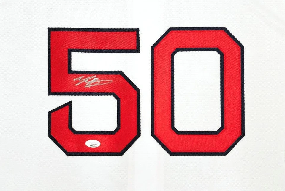 Camiseta deportiva de béisbol Nike réplica firmada por Mookie Betts de los Medias Rojas de Boston JSA Foto 2 de 4