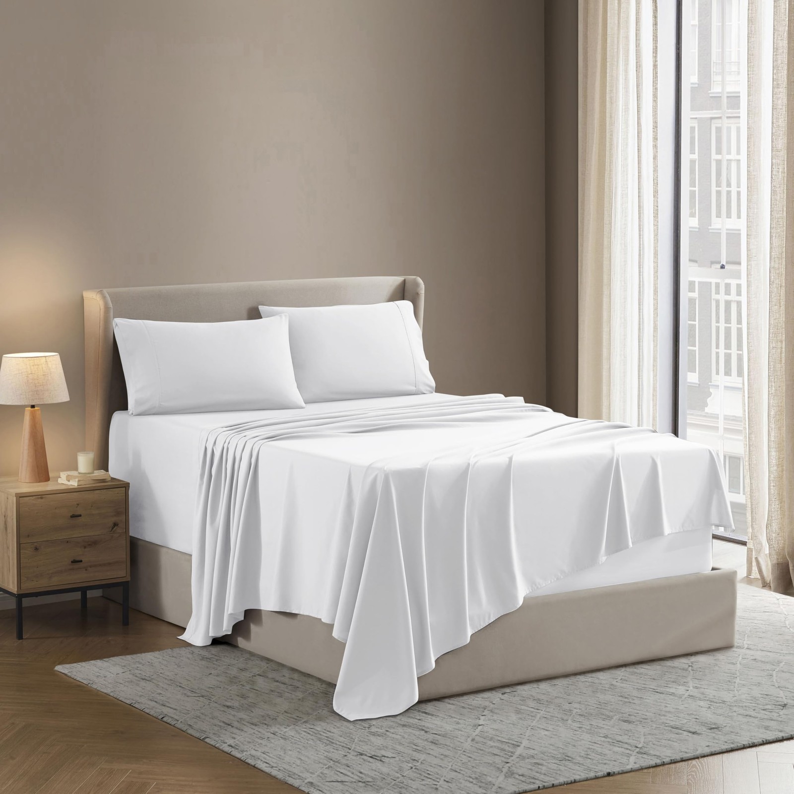 Nestl Full Sheet Set - Luxury 1800 Ultra-Soft Microfiber Bed Sheets - Double