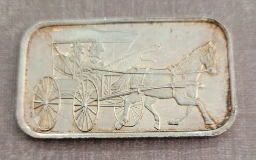Horse and Buggy - 1 Troy ounce - .999 Silver Bar