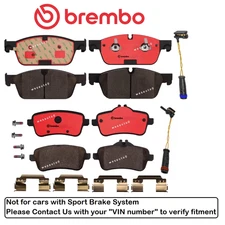 Front & Rear Brake Pad Set OES Ceramic +Sensor for Mercedes GLE43 AMG (NonSport)