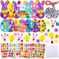 650Pcs Easter Foam Stickers Set DIY Crafts Self Adhesive Eggs Bunny Chick Foa...