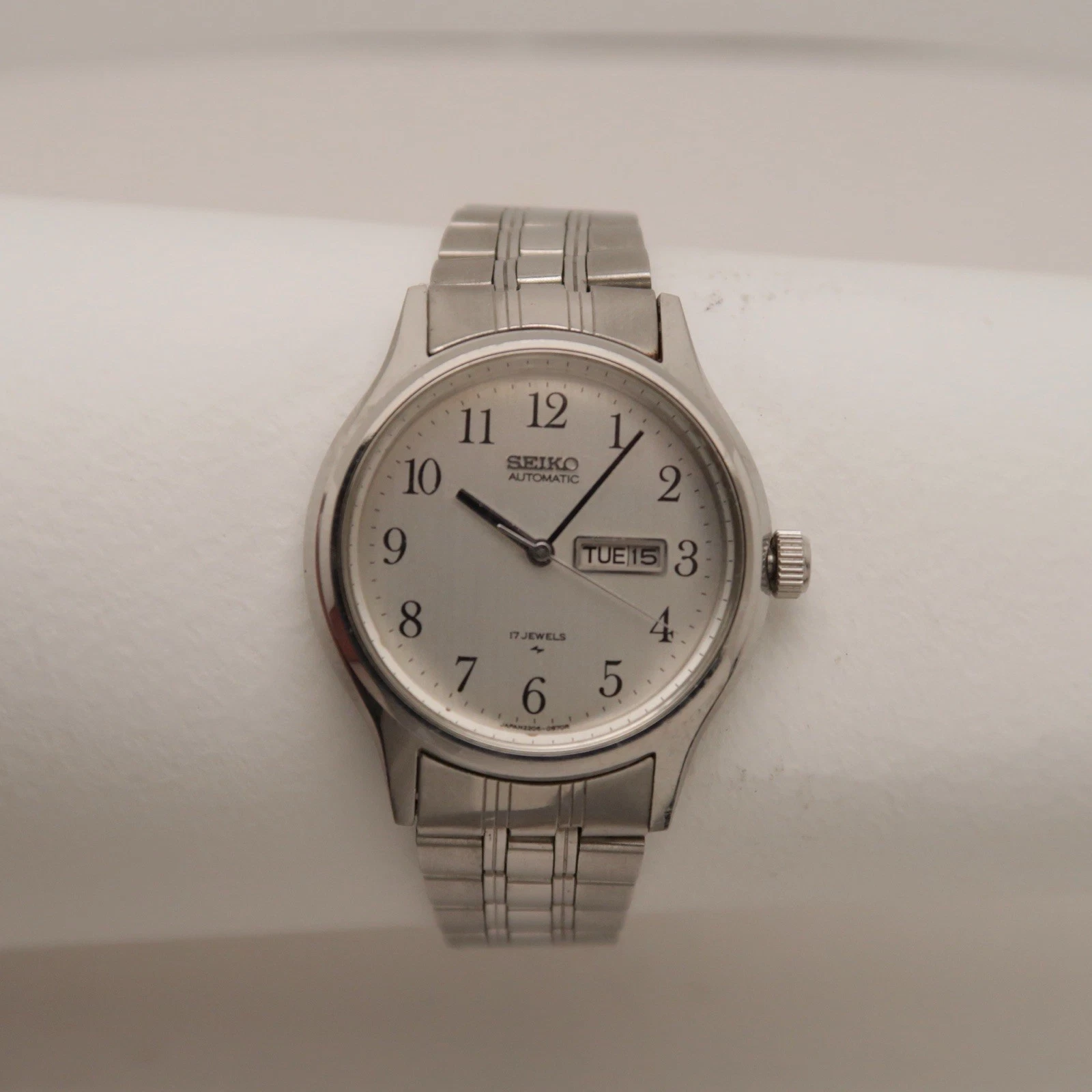 SEIKO 2206-0600 Automatic Silver Tone Analog Women Vintage Watch W302 *WORKING