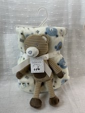 Duck Duck Goose Plush Lovey  Blanket Set Ribbed Brown Plush Bear Blanket NEW