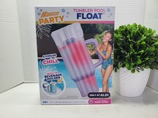 Banzar Party Tumbler Pool Float Inflatable 57in Lx 30in Wx 4.5in Lt Purple New