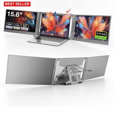 Laptop Screen Extender 15.6In FHD IPS Triple Monitor Portable USB-C Slim Black