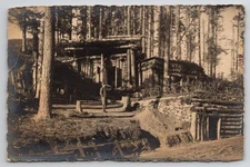 WW1 RPPC Military Camp Cabins Soldier German or Austrian Real Photo Postcard I37