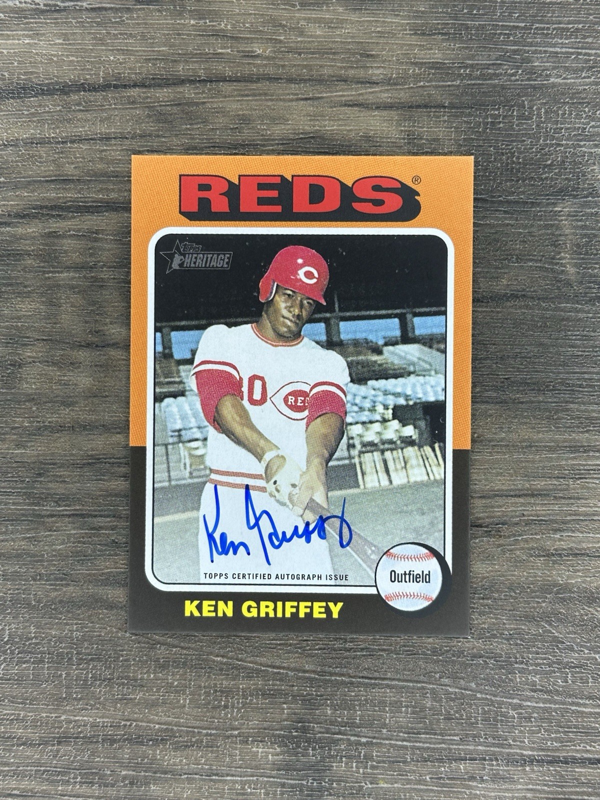 2024 Topps Heritage High Number Ken Griffey Real One Auto Reds