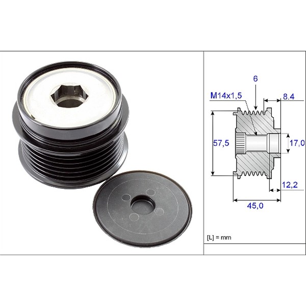 INA 535 0174 10 Generatorfreilauf FüR Jeep Cherokee KJ Riemenscheibe-image