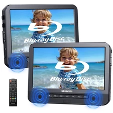 Dual 10.1" Screen Portable Blu Ray DVD Player Car Headrest Sync TV USB HDMI AV