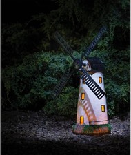 Large Solar Windmil Ornament With Motion Blades Light Up Solar Garden Decoration