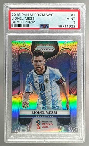 49711622 Lionel Messi 2018 Panini Prizm World Cup #1 Silver PSA 9