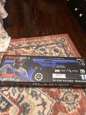 #ad Jet blaster CEDA Foam Blaster Dart Gun Blue New $60.00