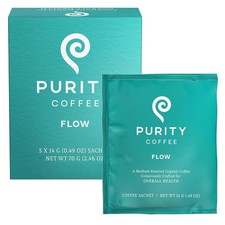 Purity Coffee FLOW tostado medio orgánico - USDA 3,52 onzas (paquete de 1)