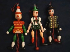 Lotto Marionette In Legno Tirolesi Da Appendere Natale Vintage